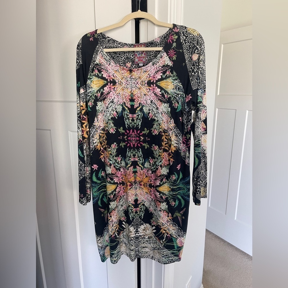 Johnny Was Floral Long Sleeve Stretch Dress